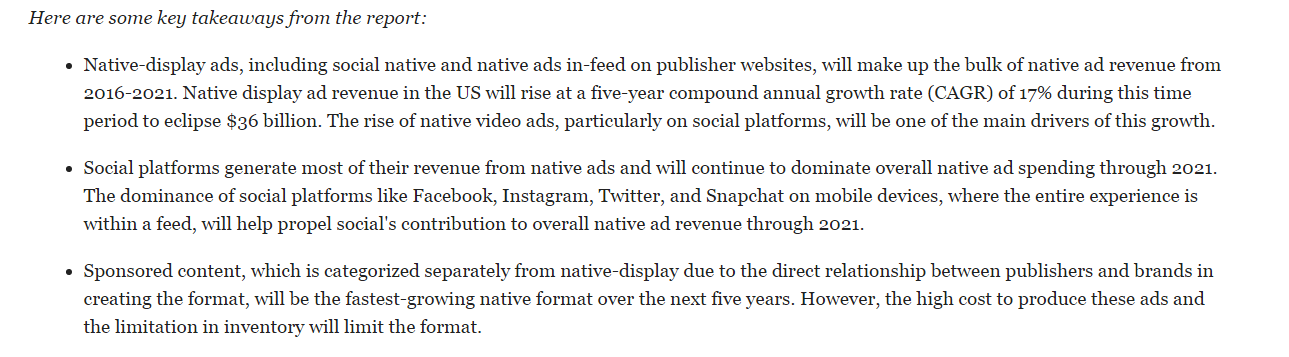 Native Ad Takeaways